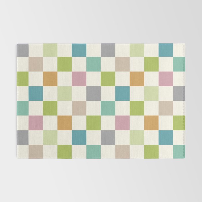 Retro Colorful Checkered Pattern II Rug Gallery Image 2
