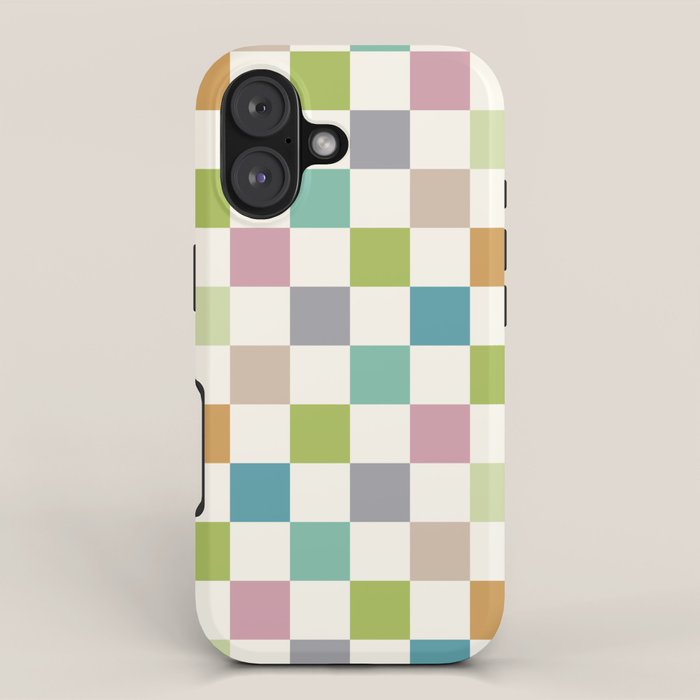 Retro Colorful Checkered Pattern II iPhone Case Gallery Image 1