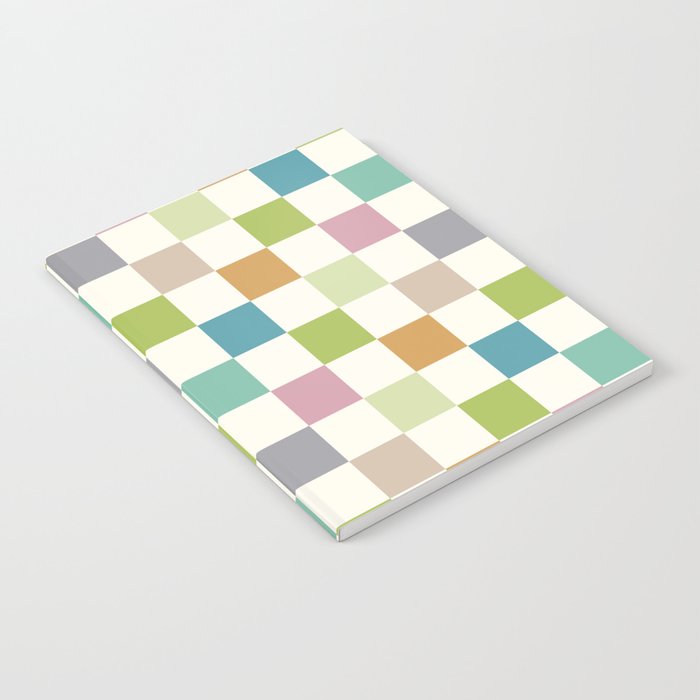 Retro Colorful Checkered Pattern II Notebook Gallery Image 1