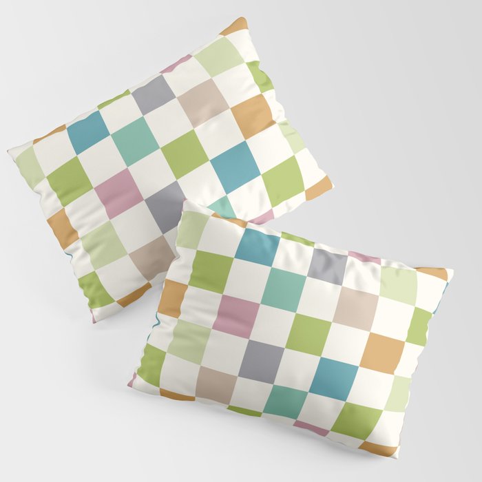 Retro Colorful Checkered Pattern II Pillow Sham Gallery Image 3