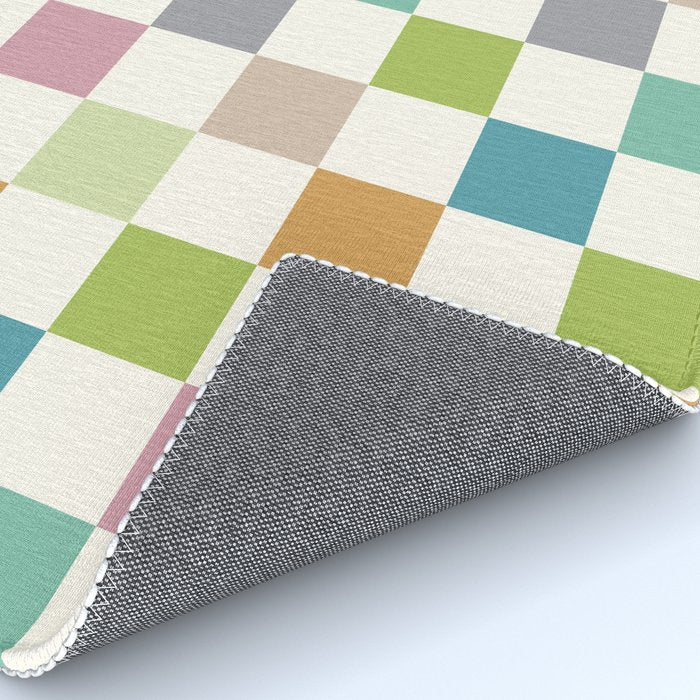 Retro Colorful Checkered Pattern II Rug Gallery Image 4