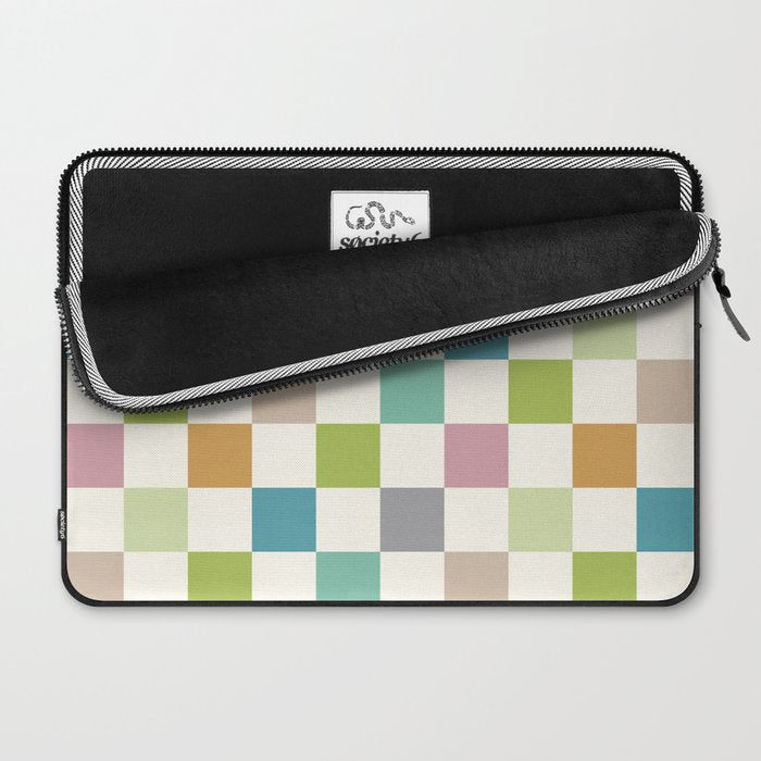 Retro Colorful Checkered Pattern II Laptop Sleeve Gallery Image 2