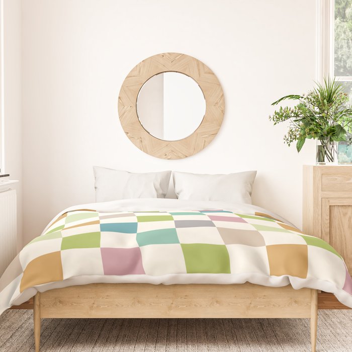 Retro Colorful Checkered Pattern II Duvet Cover Gallery Image 3