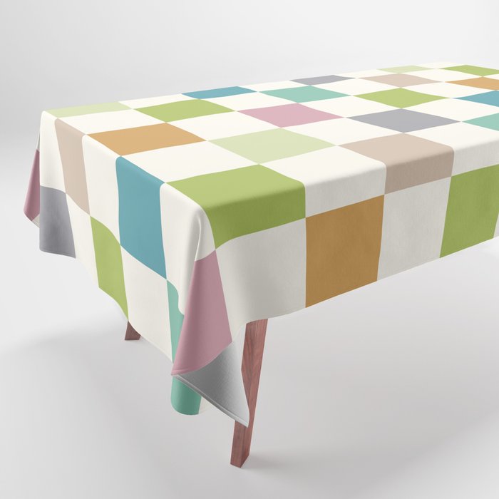 Retro Colorful Checkered Pattern II Tablecloth Gallery Image 1