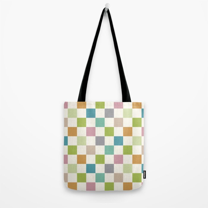 Retro Colorful Checkered Pattern II Tote Bag Gallery Image 2