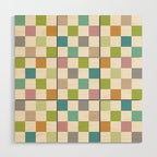 Retro Colorful Checkered Pattern II Wood Wall Art Gallery Image 1