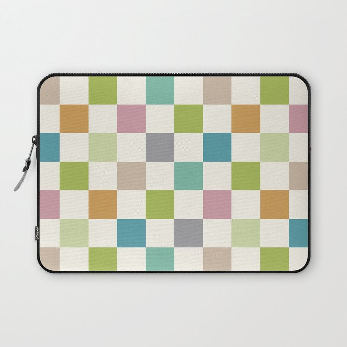 Retro Colorful Checkered Pattern II Laptop Sleeve Gallery Image 1