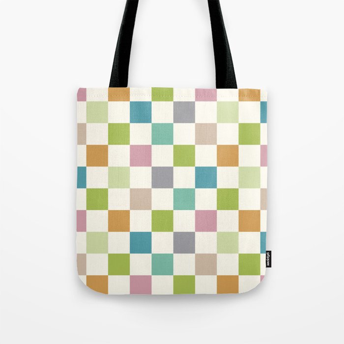 Retro Colorful Checkered Pattern II Tote Bag Gallery Image 1
