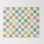 Retro Colorful Checkered Pattern II Throw Blanket Gallery Image 2