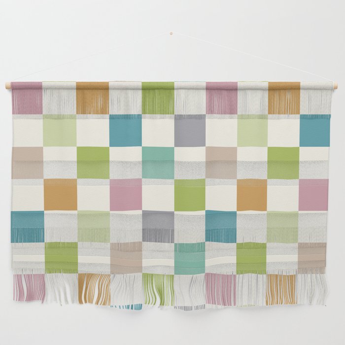 Retro Colorful Checkered Pattern II Wall Hanging Gallery Image 1