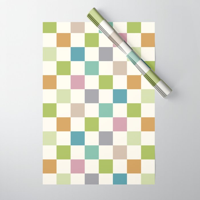 Retro Colorful Checkered Pattern II Wrapping Paper Gallery Image 1