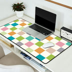 Retro Colorful Checkered Pattern II Desk Mat Gallery Image 2