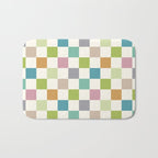 Retro Colorful Checkered Pattern II Bath Mat Gallery Image 1