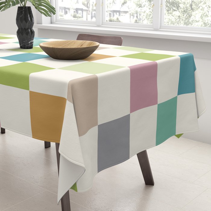 Retro Colorful Checkered Pattern II Tablecloth Gallery Image 3