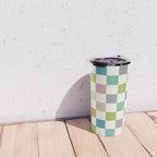 Retro Colorful Checkered Pattern II Travel Mug Gallery Image 4