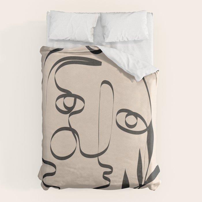 Abstract Minimal Line V Duvet Cover Gallery Image 1