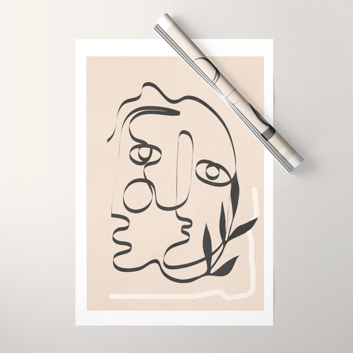 Abstract Minimal Line V Wrapping Paper Gallery Image 1