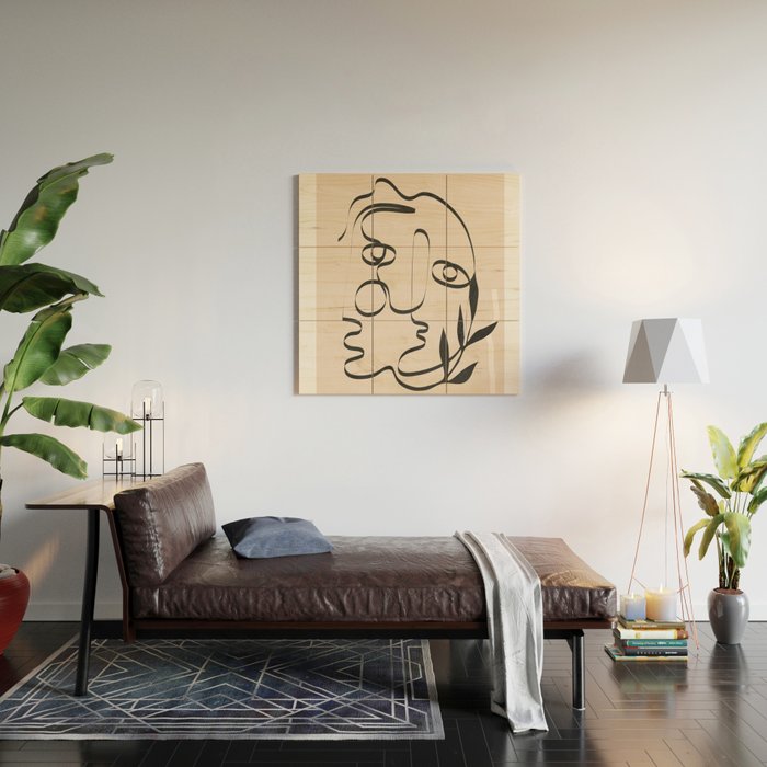 Abstract Minimal Line V Wood Wall Art Gallery Image 2