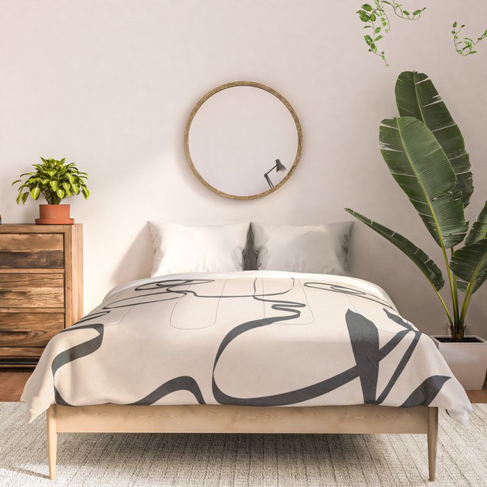 Abstract Minimal Line V Comforter Gallery Image 3
