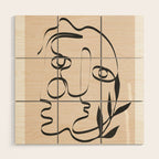 Abstract Minimal Line V Wood Wall Art Gallery Image 1