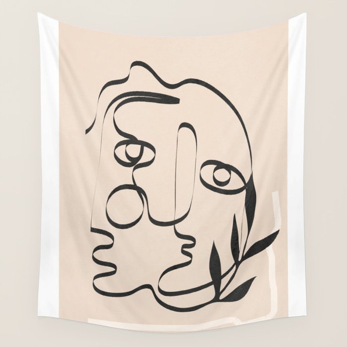 Abstract Minimal Line V Wall Tapestry Gallery Image 1