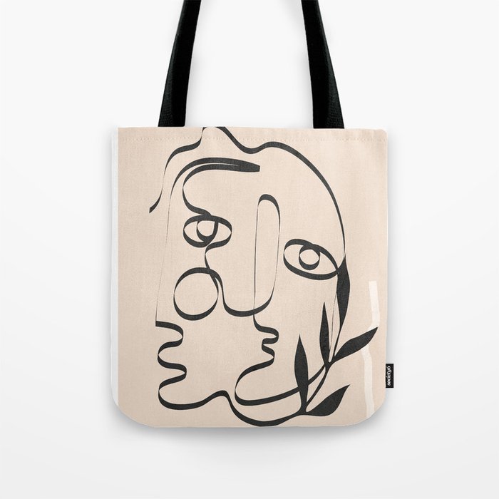 Abstract Minimal Line V Tote Bag Gallery Image 1