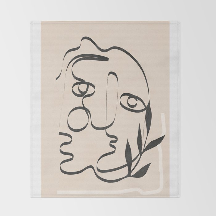 Abstract Minimal Line V Throw Blanket Gallery Image 2
