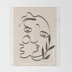 Abstract Minimal Line V Throw Blanket Gallery Image 2