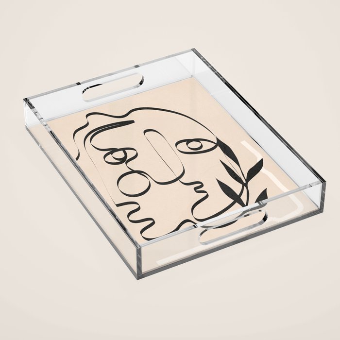 Abstract Minimal Line V Acrylic Tray Gallery Image 1