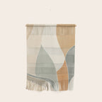 Neutral Soft Tones Modern Abstract Leaves Wall Hanging Gallery Image 1
