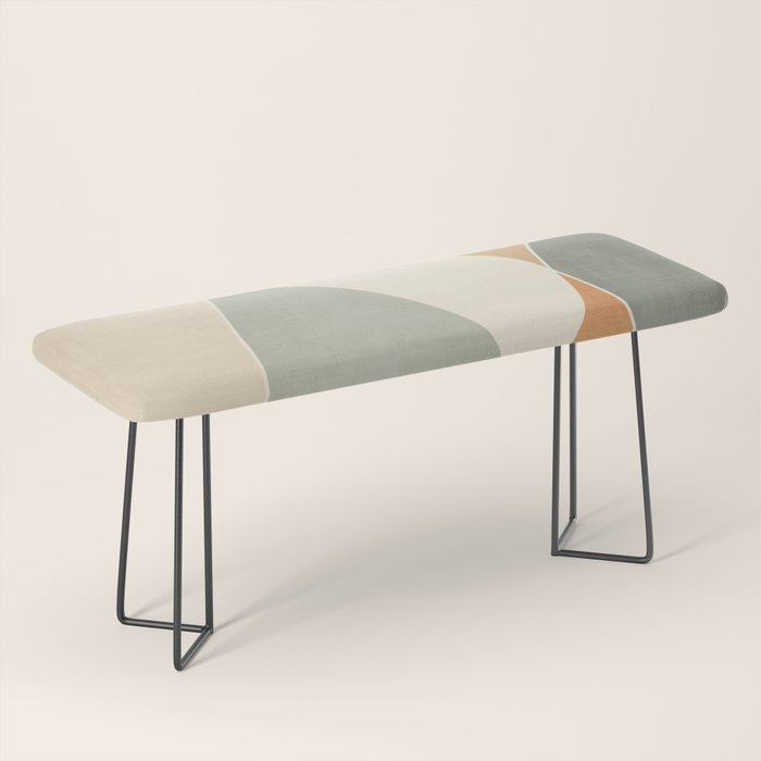 Neutral Soft Tones Modern Abstract Leaves Bench Gallery Image 1