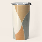 Neutral Soft Tones Modern Abstract Leaves Travel Mug Gallery Image 2