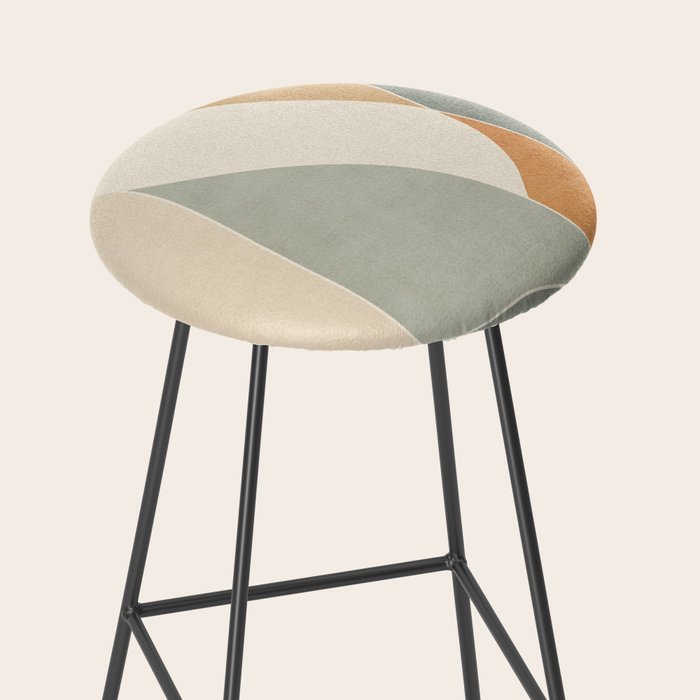 Neutral Soft Tones Modern Abstract Leaves Stool Gallery Image 2