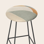Neutral Soft Tones Modern Abstract Leaves Stool Gallery Image 2