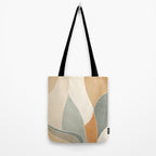 Neutral Soft Tones Modern Abstract Leaves Tote Bag Gallery Image 2