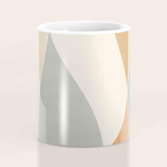 Neutral Soft Tones Modern Abstract Leaves Coffee Mug Gallery Image 4