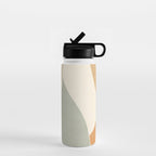 Neutral Soft Tones Modern Abstract Leaves Water Bottle Gallery Image 1
