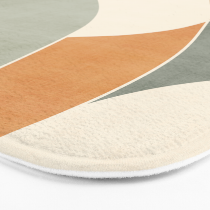 Neutral Soft Tones Modern Abstract Leaves Bath Mat Gallery Image 3