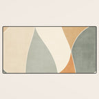 Neutral Soft Tones Modern Abstract Leaves Desk Mat Gallery Image 3