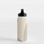 Neutral Soft Tones Modern Abstract Leaves Water Bottle Gallery Image 3