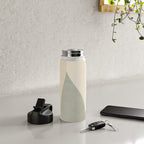 Neutral Soft Tones Modern Abstract Leaves Water Bottle Gallery Image 4