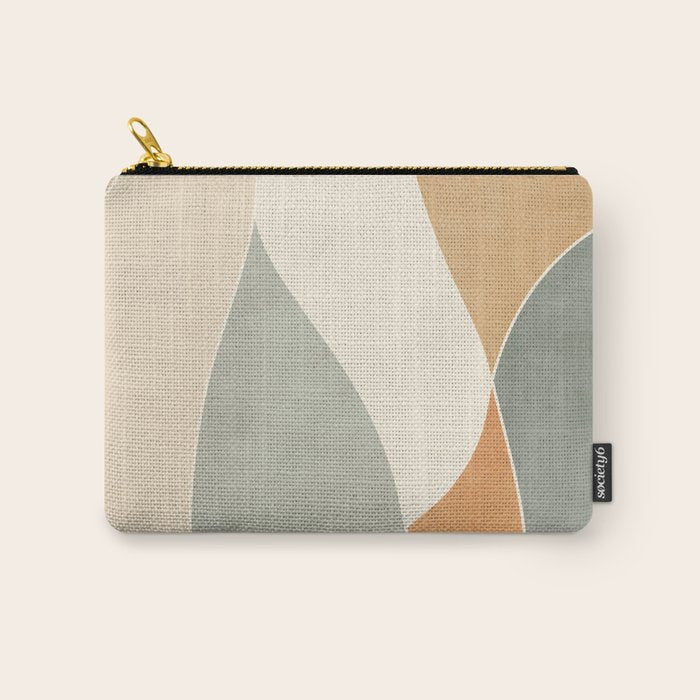 Neutral Soft Tones Modern Abstract Leaves Carry All Pouch Gallery Image 1