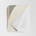 Neutral Soft Tones Modern Abstract Leaves Throw Blanket Gallery Image 3