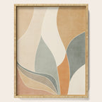 Neutral Soft Tones Modern Abstract Leaves Serving Tray Gallery Image 1