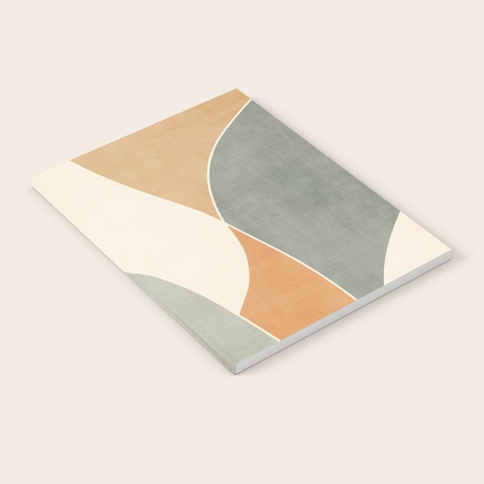 Neutral Soft Tones Modern Abstract Leaves Notebook Gallery Image 1