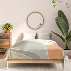 Neutral Soft Tones Modern Abstract Leaves Comforter Gallery Image 3