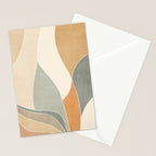 Neutral Soft Tones Modern Abstract Leaves Stationery Card Gallery Image 2