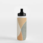 Neutral Soft Tones Modern Abstract Leaves Water Bottle Gallery Image 2
