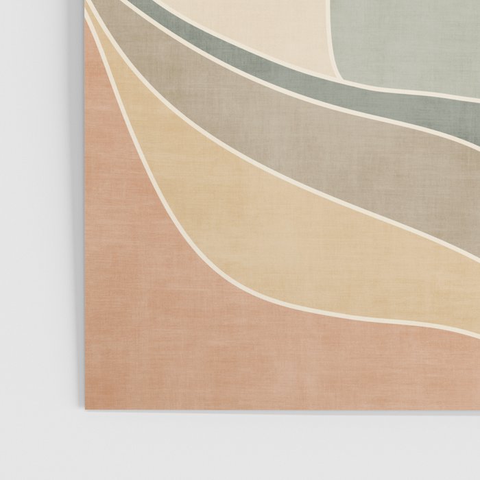 Neutral Soft Tones Modern Abstract Leaves Poster Gallery Image 3