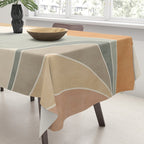Neutral Soft Tones Modern Abstract Leaves Tablecloth Gallery Image 3